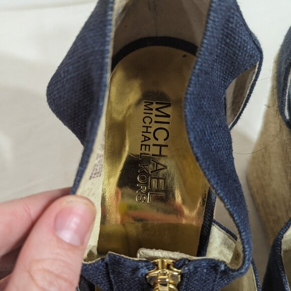 Micheal Kors Navy Blue Wedges - Picture 5 of 6